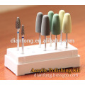 ZF101 Acrylic Polishing kit composed of 2 HP tungsten carbide burs + 6 Silicon rubber polishers